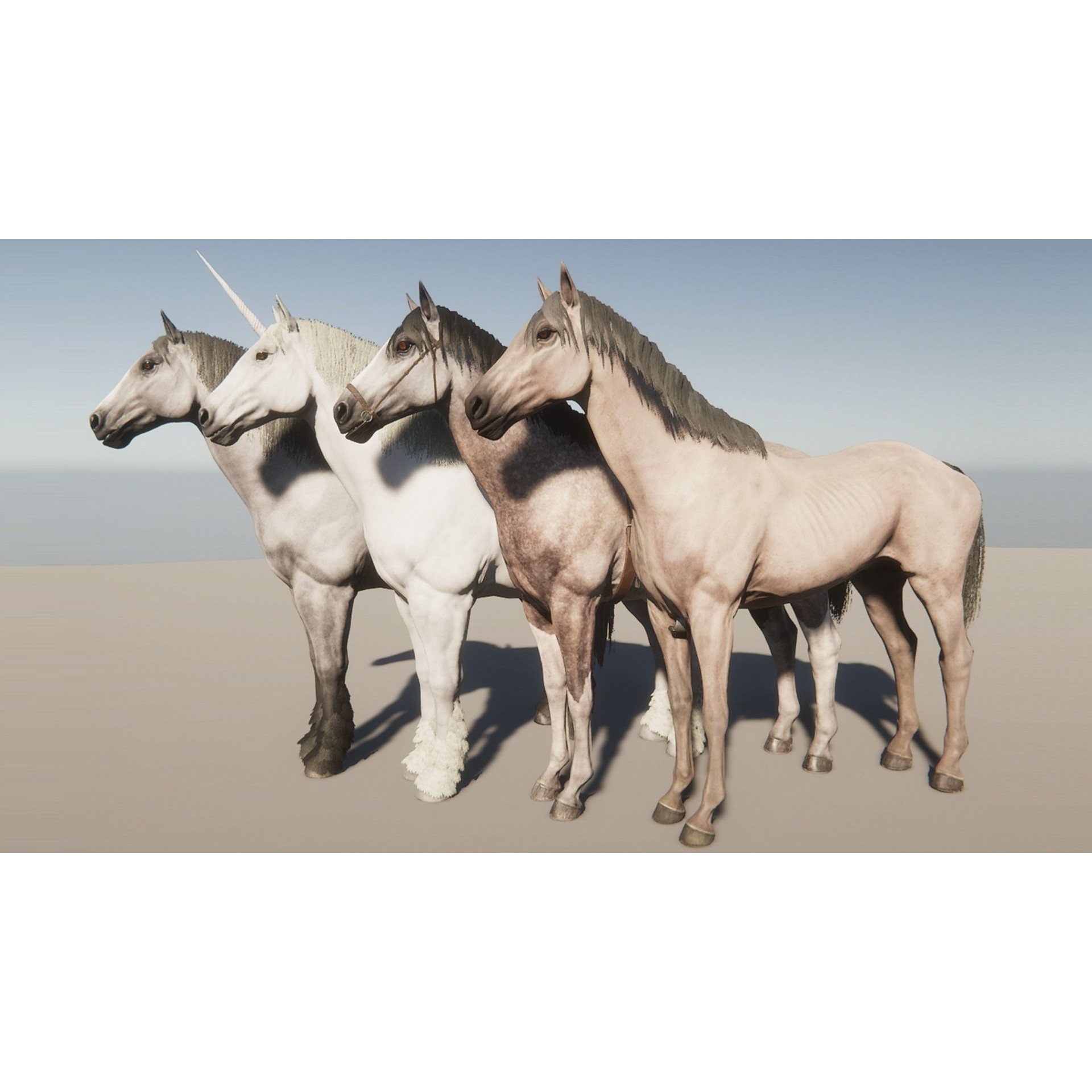 Stallions - Low-Poly Game-Ready 3D Model - View 15