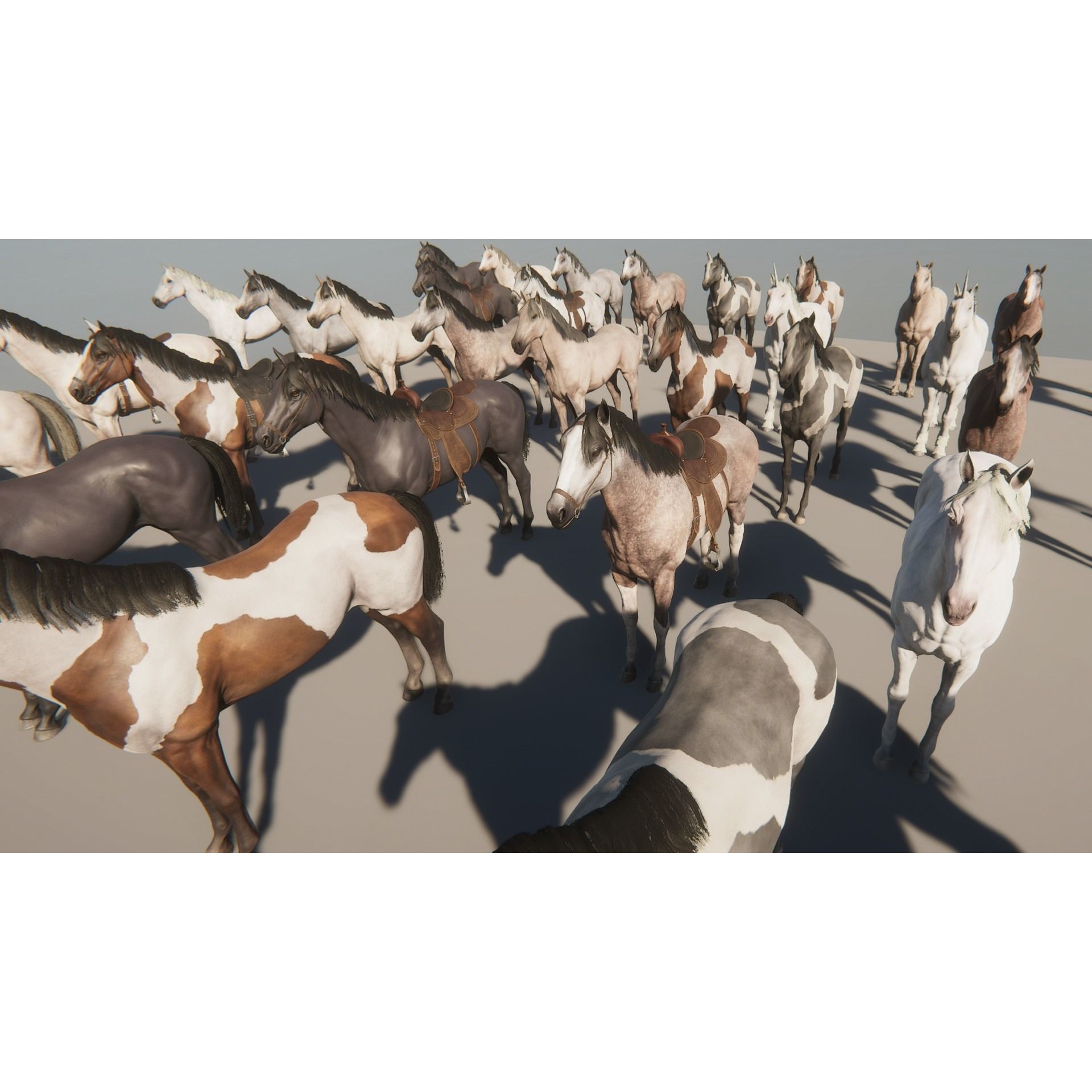 Stallions - Low-Poly Game-Ready 3D Model - View 16