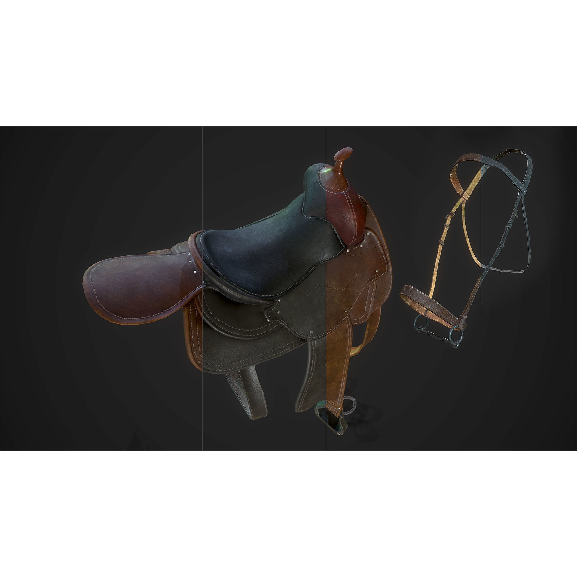Stallions - Low-Poly Game-Ready 3D Model - View 17