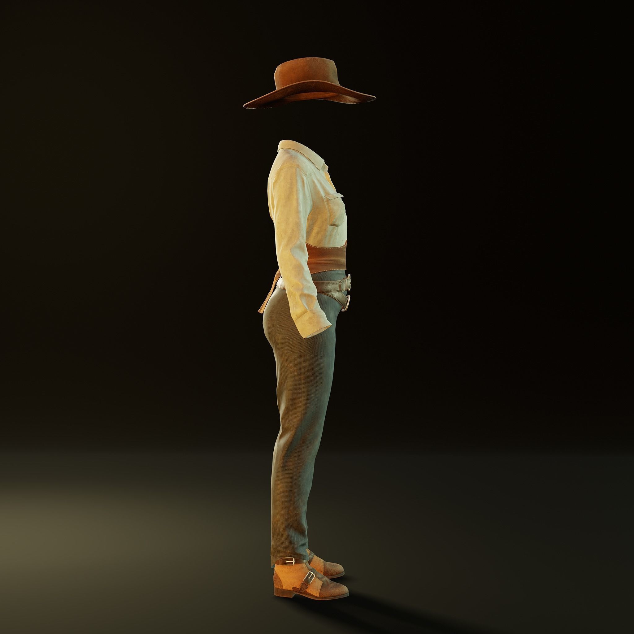 Cowgirl Outfit - Low-Poly Game-Ready 3D Model - View 5