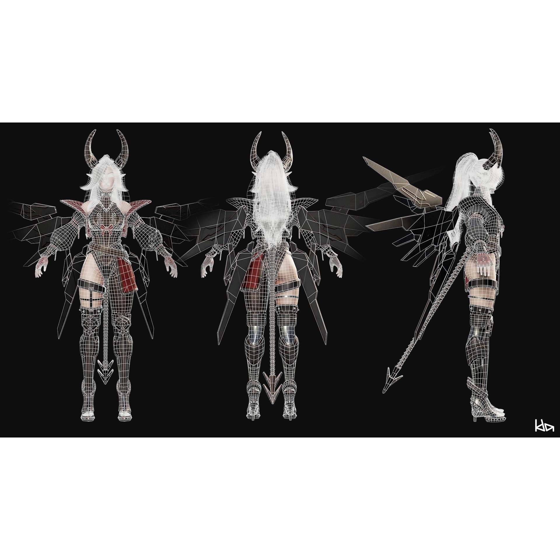 Cosmo Succubus Girl - Low-Poly Game-Ready 3D Model