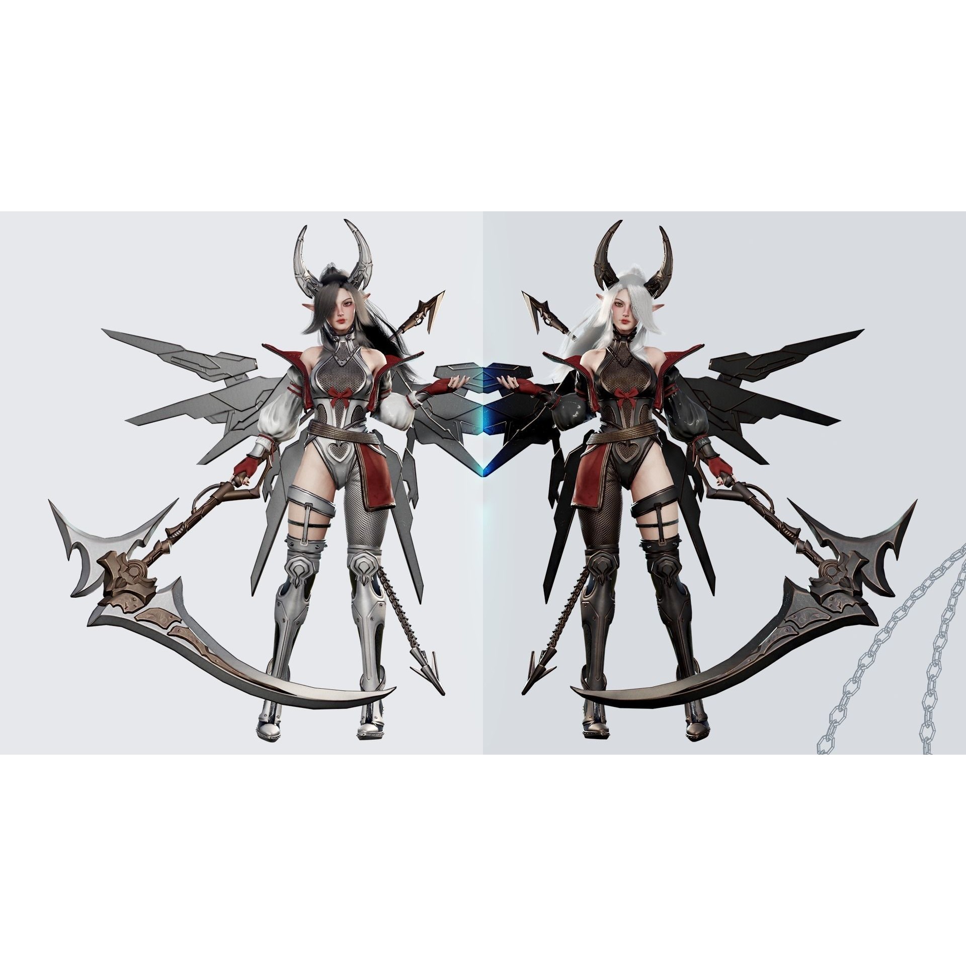 Cosmo Succubus Girl - Low-Poly Game-Ready 3D Model - View 12