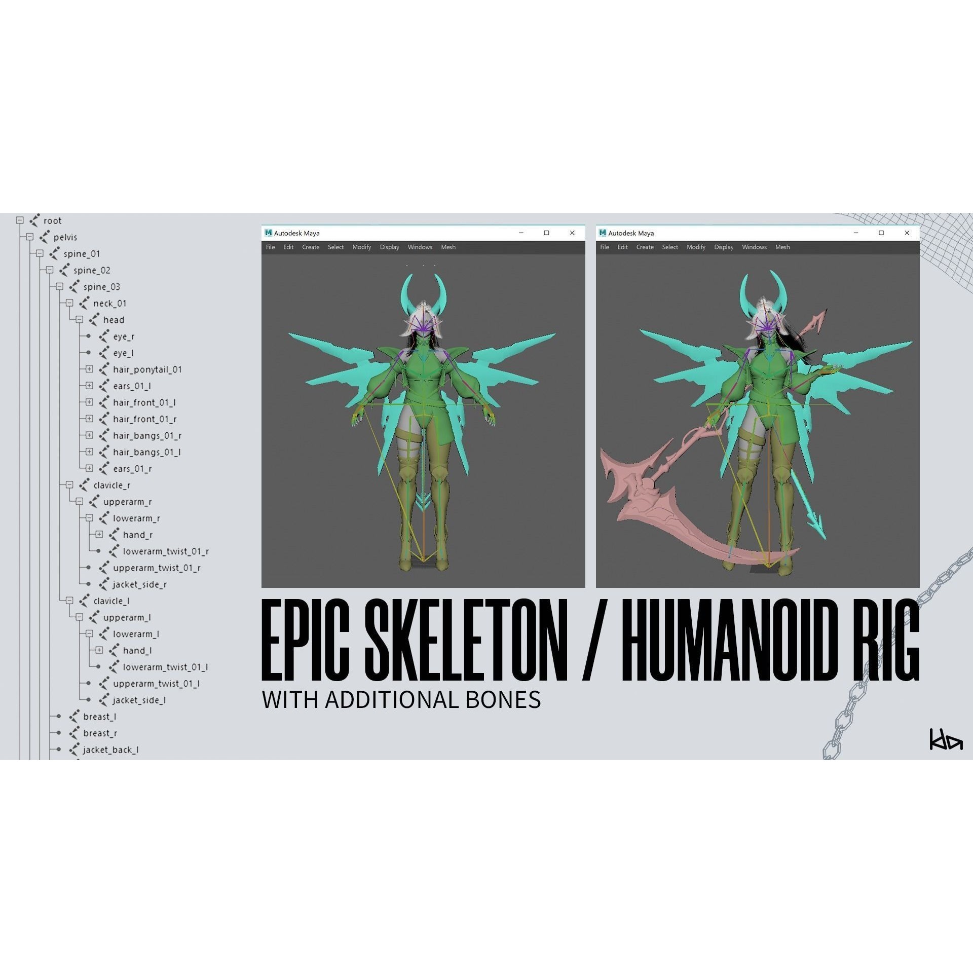 Cosmo Succubus Girl - Low-Poly Game-Ready 3D Model - View 15