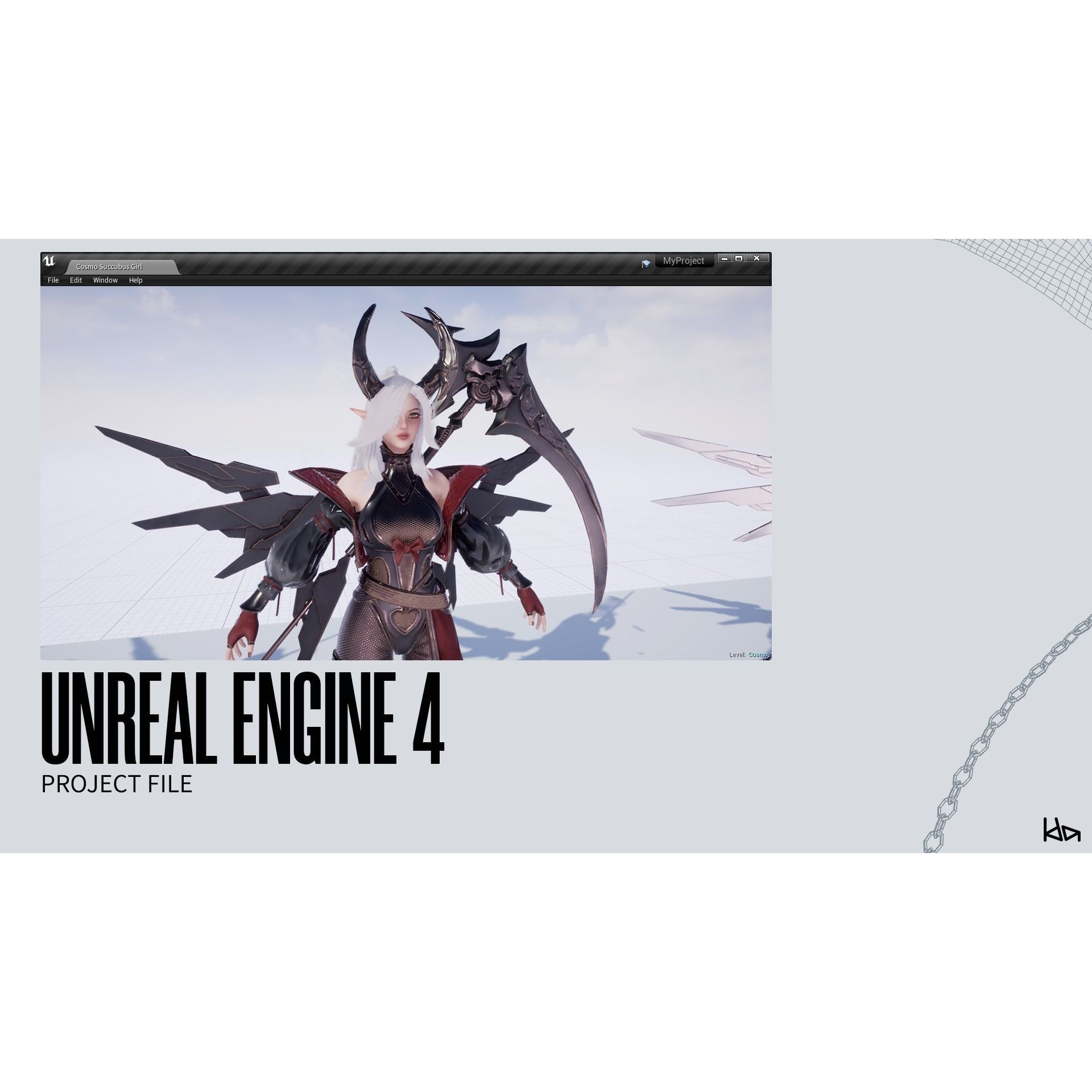 Cosmo Succubus Girl - Low-Poly Game-Ready 3D Model - View 21