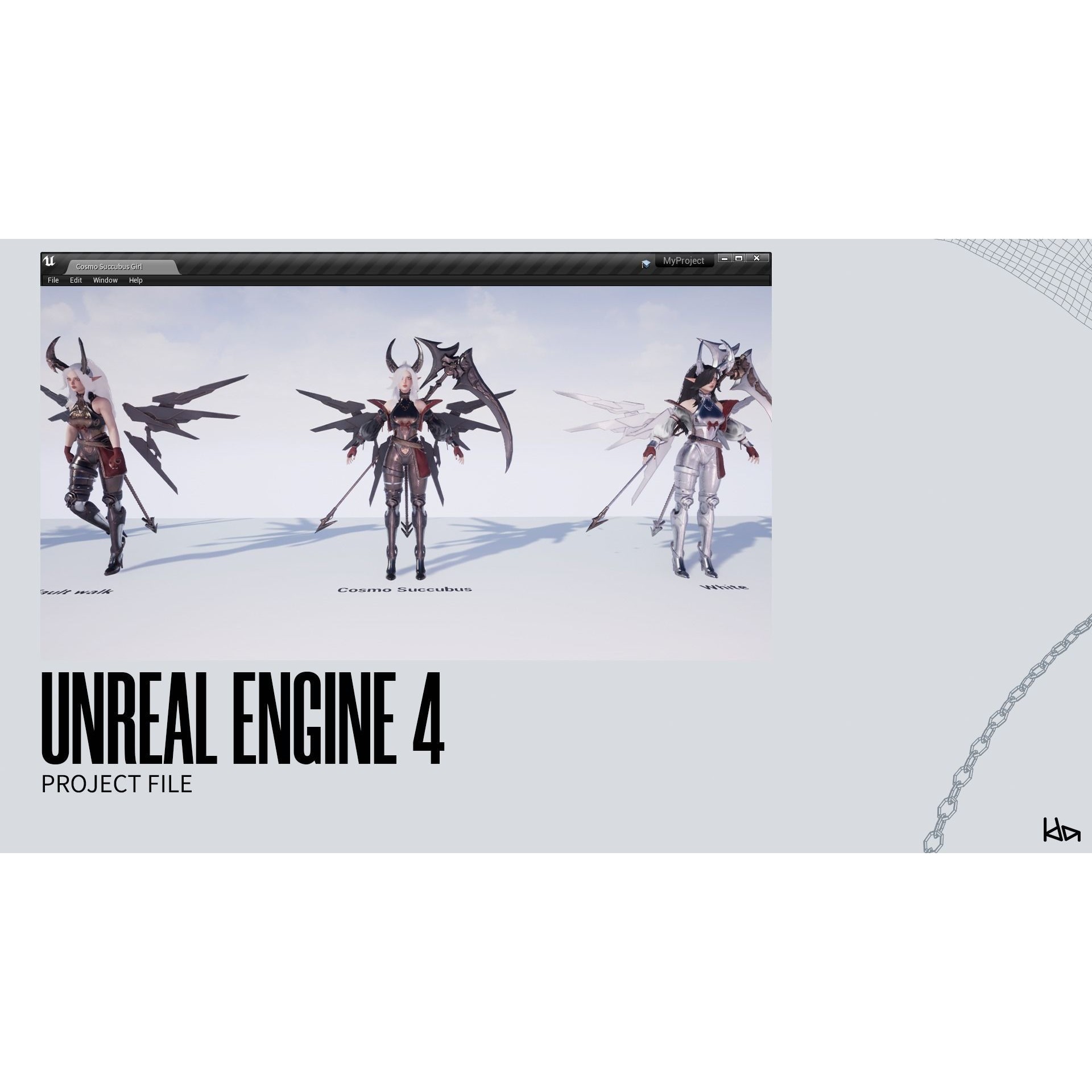 Cosmo Succubus Girl - Low-Poly Game-Ready 3D Model - View 22