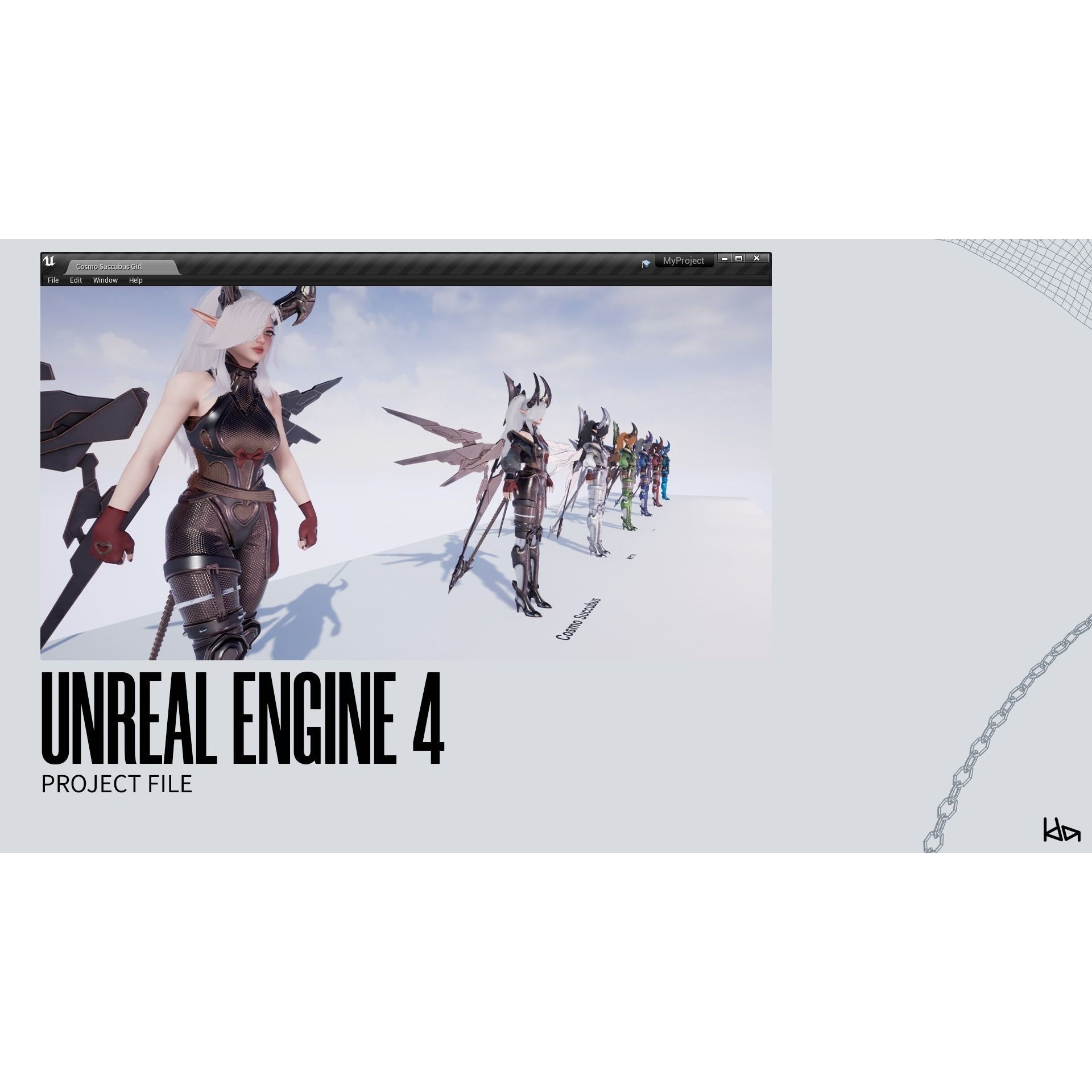 Cosmo Succubus Girl - Low-Poly Game-Ready 3D Model - View 23