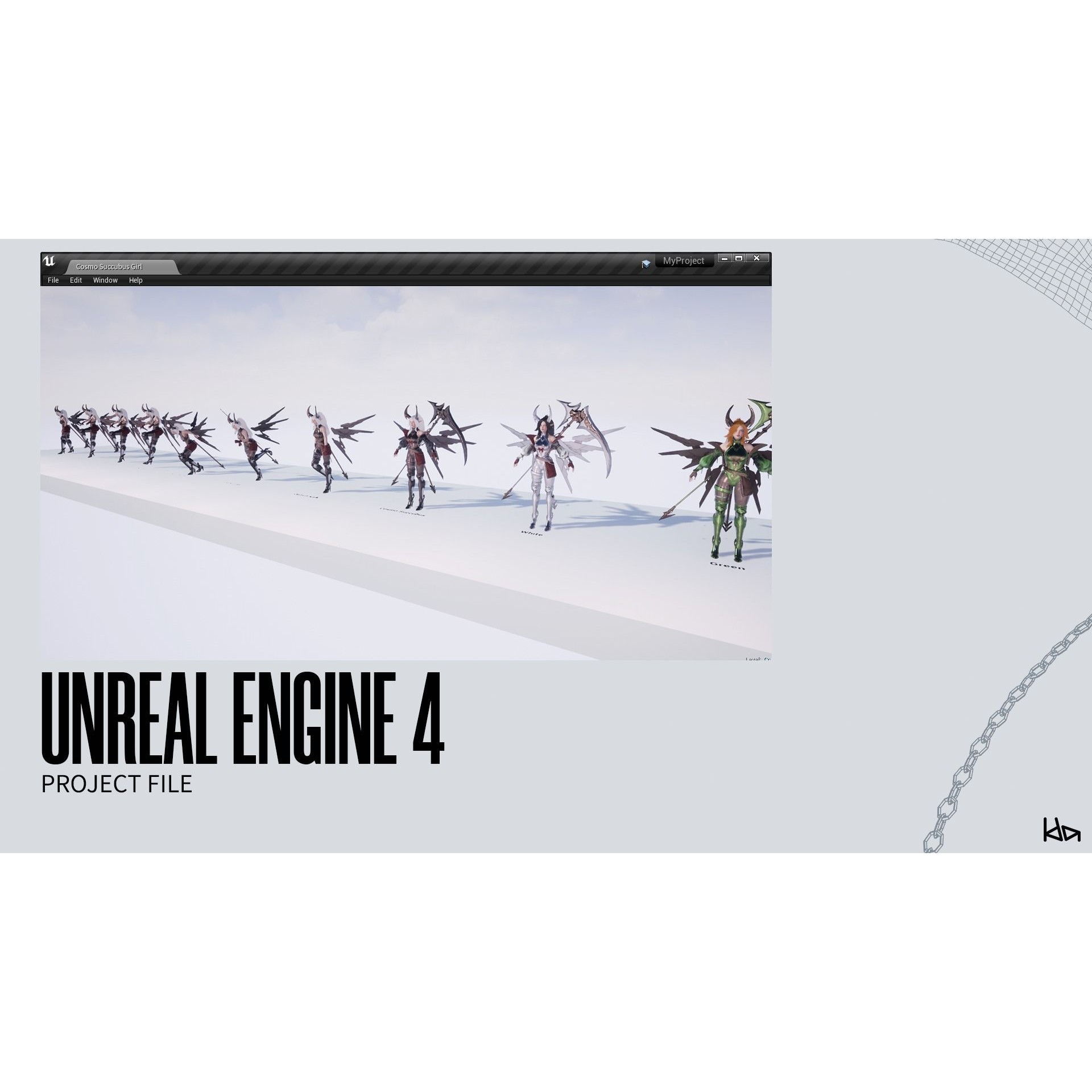 Cosmo Succubus Girl - Low-Poly Game-Ready 3D Model - View 24