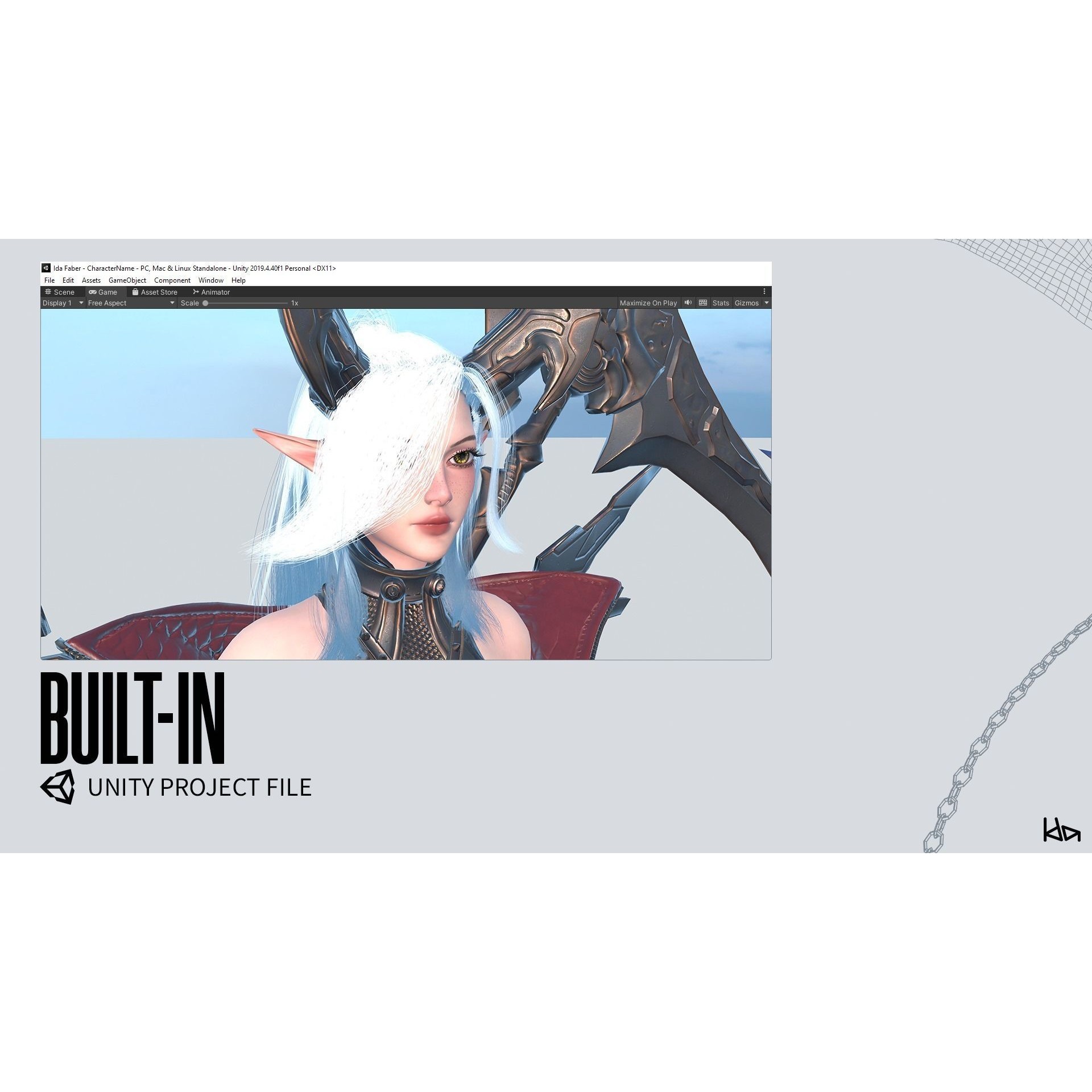 Cosmo Succubus Girl - Low-Poly Game-Ready 3D Model - View 25