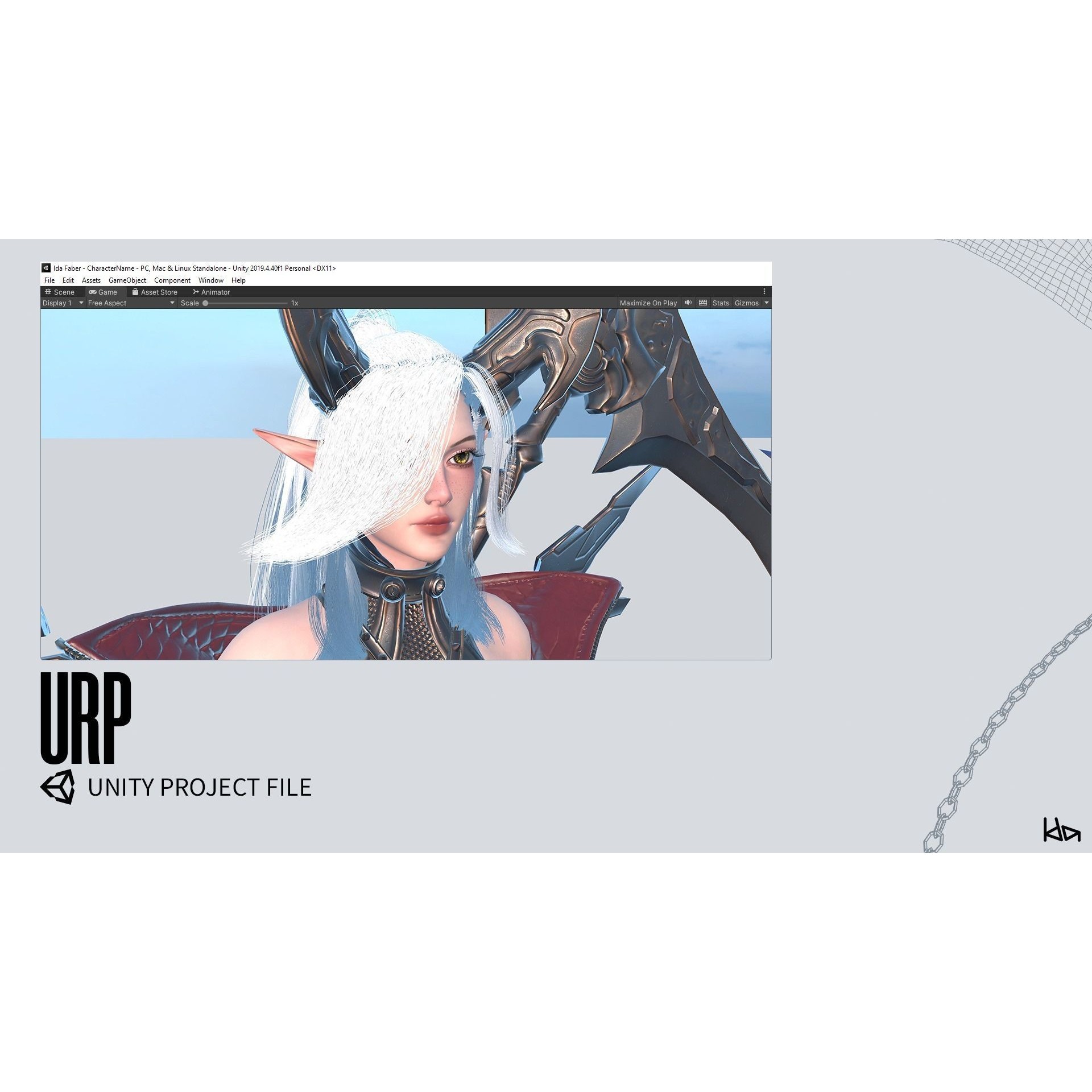 Cosmo Succubus Girl - Low-Poly Game-Ready 3D Model - View 26