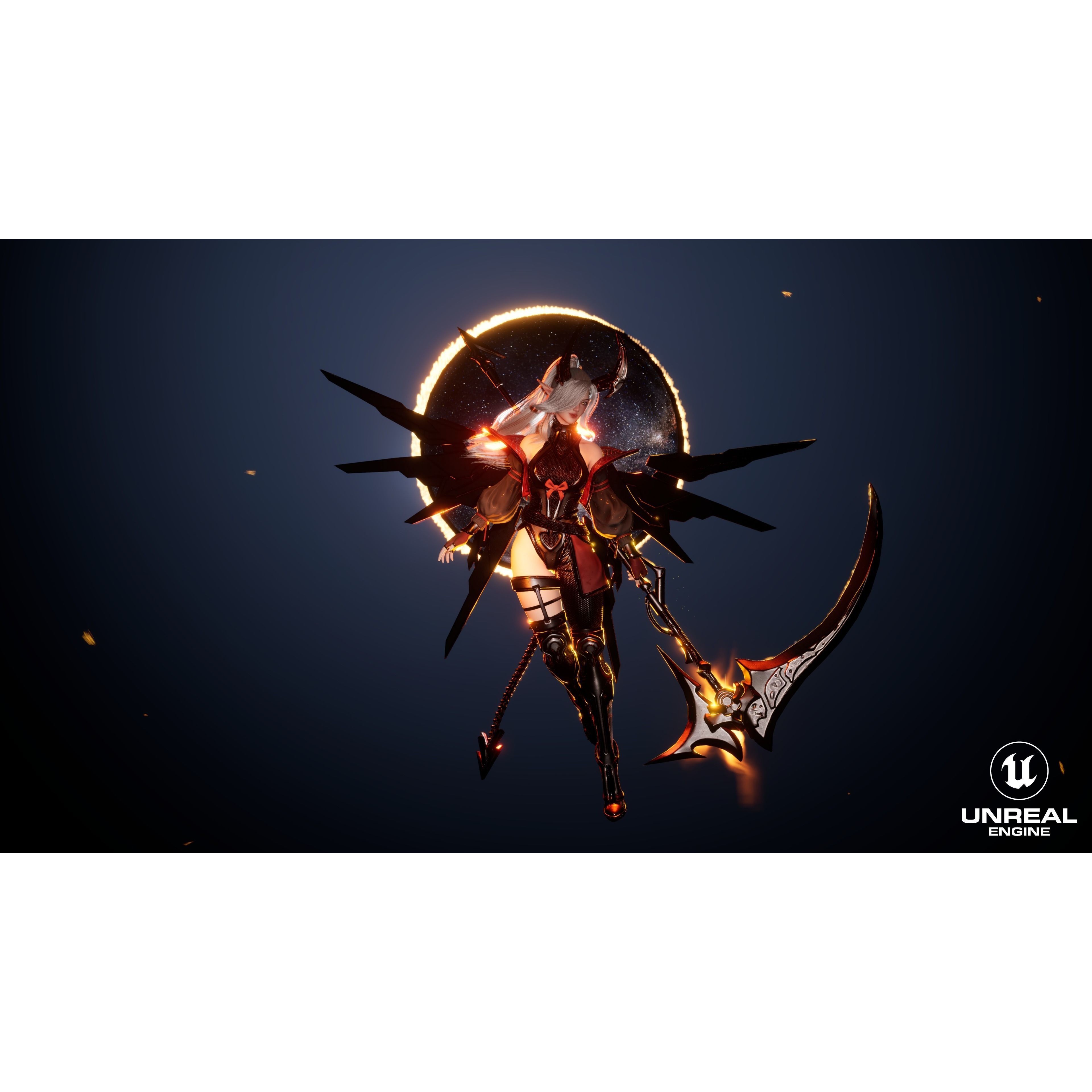 Cosmo Succubus Girl - Low-Poly Game-Ready 3D Model - View 4