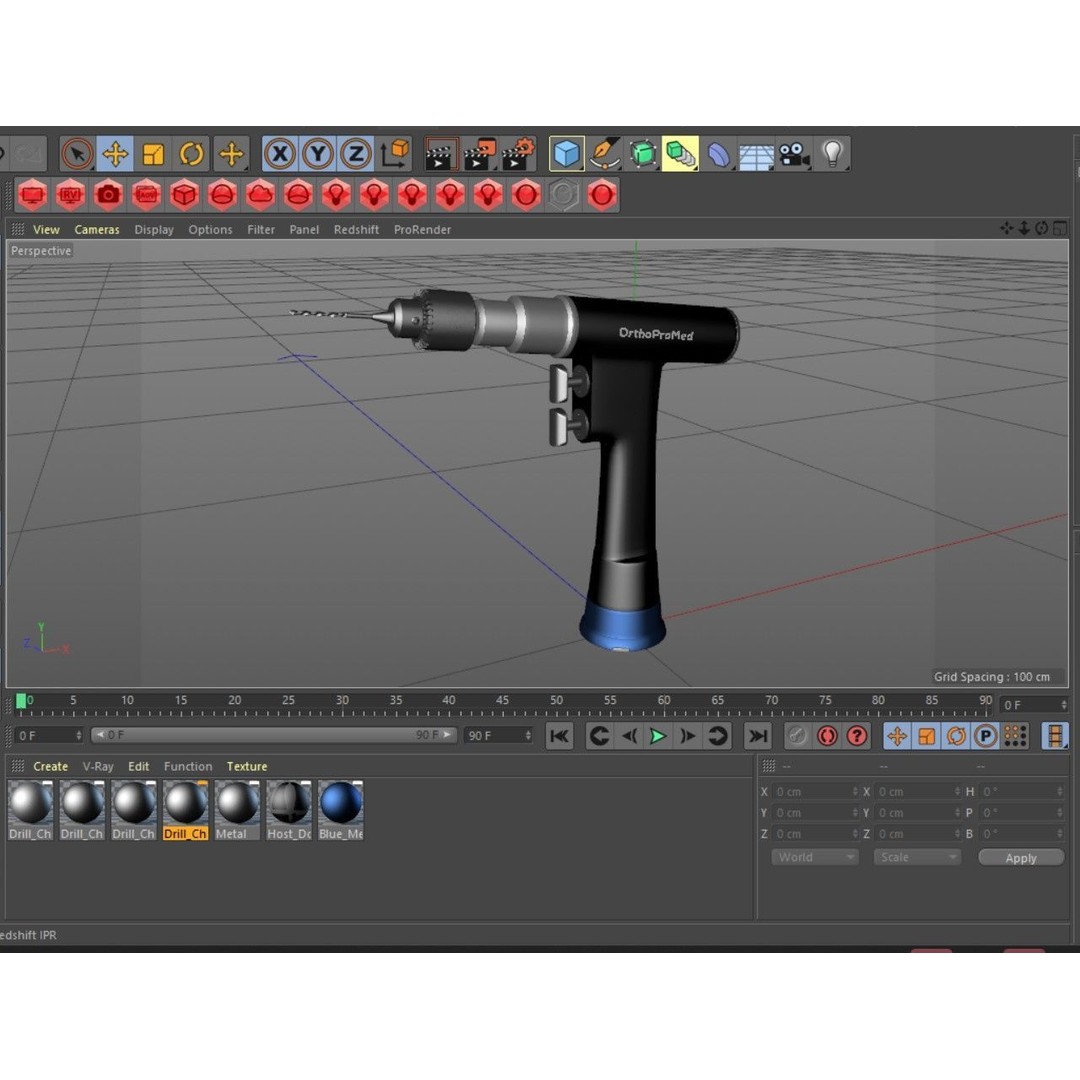 Surgical Drill 3D Model – Medical Equipment, PBR Textures, FBX - View 10