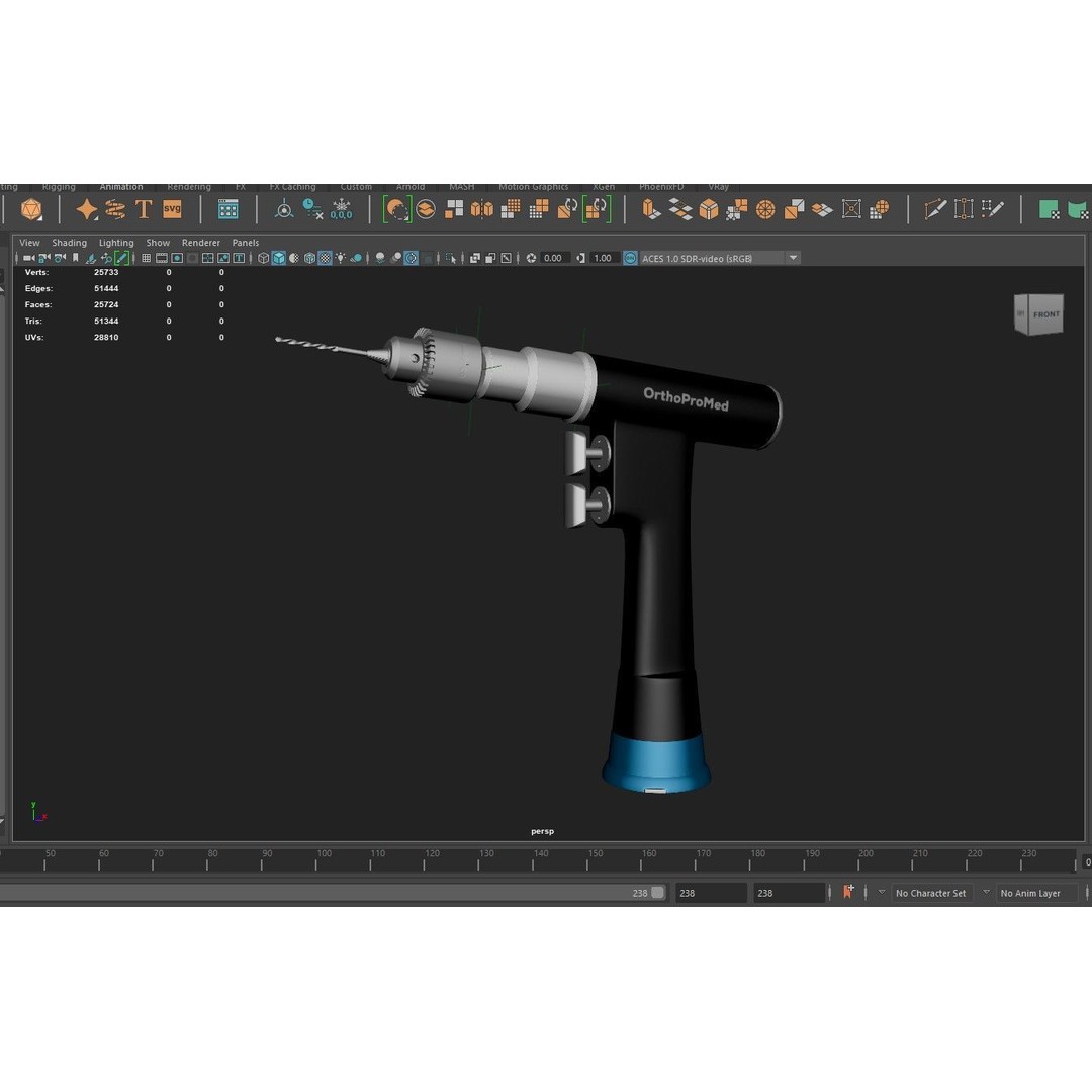 Surgical Drill 3D Model – Medical Equipment, PBR Textures, FBX - View 9