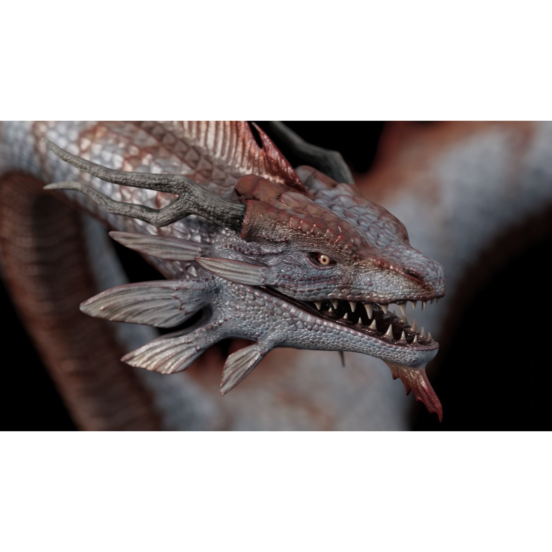 Asian Serpent Dragon - Low-Poly Game-Ready 3D Model - View 10