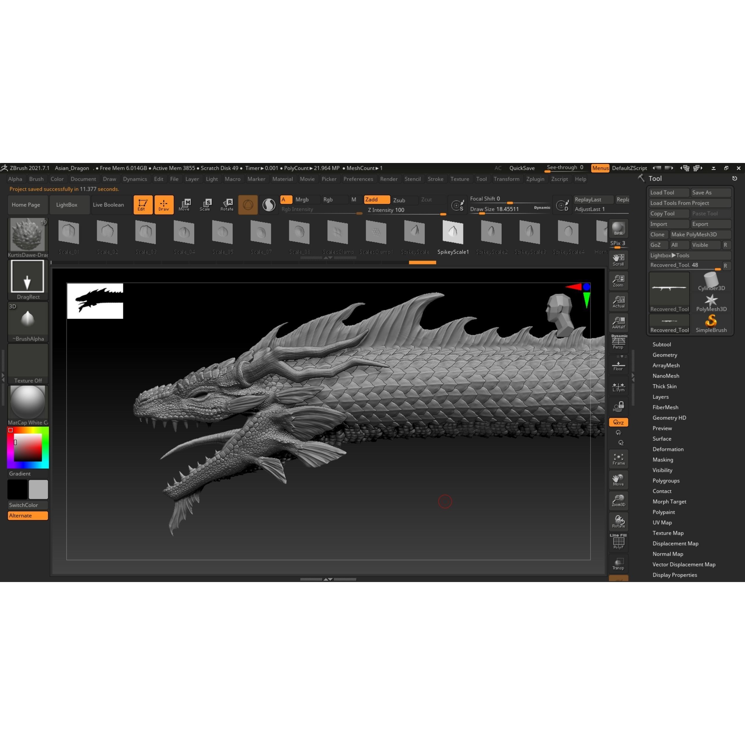 Asian Serpent Dragon - Low-Poly Game-Ready 3D Model - View 24