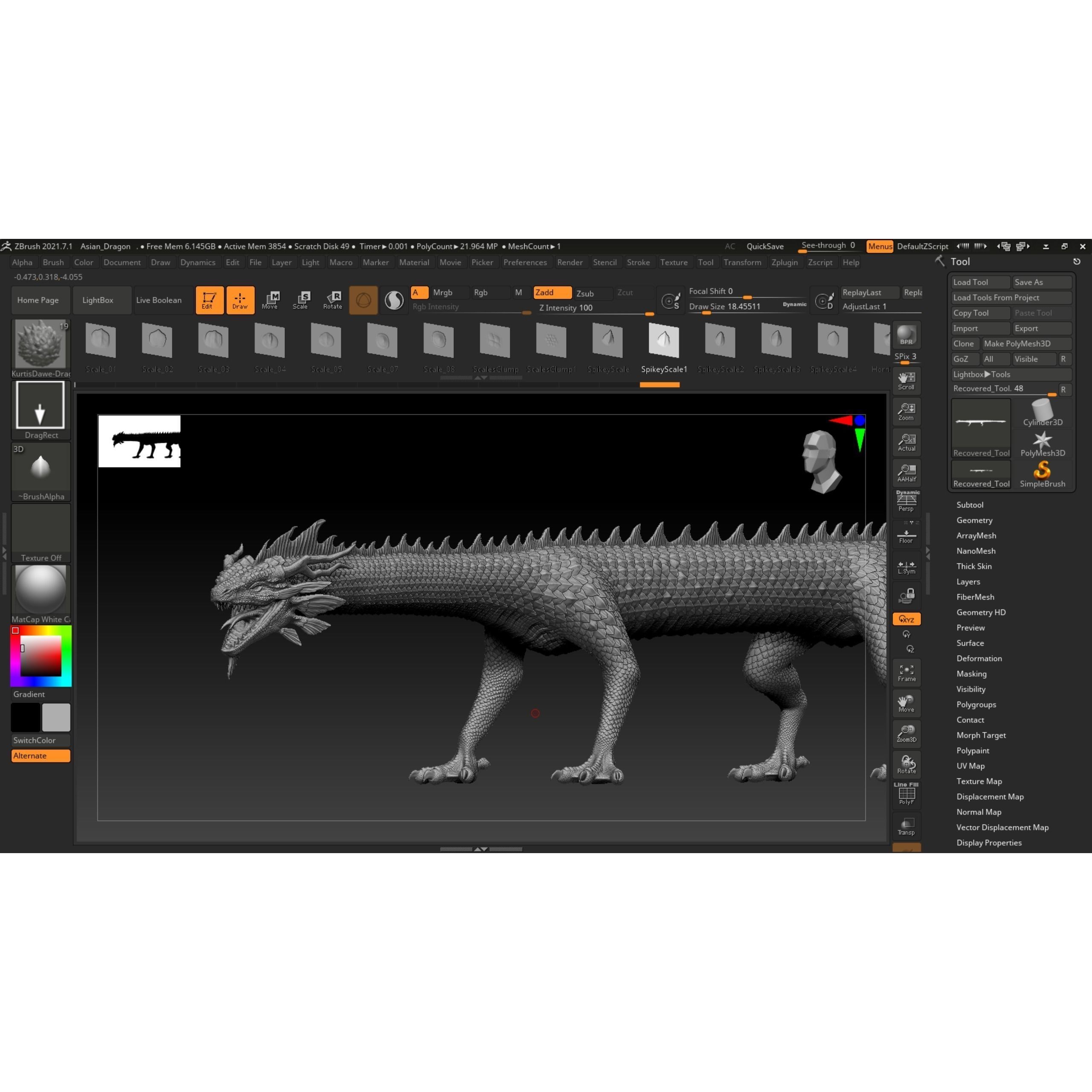 Asian Serpent Dragon - Low-Poly Game-Ready 3D Model - View 26