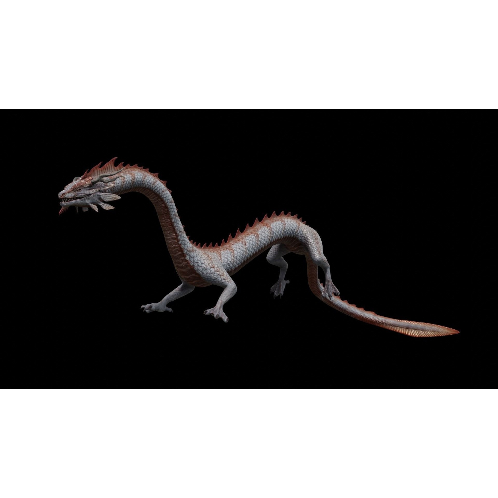 Asian Serpent Dragon - Low-Poly Game-Ready 3D Model - View 29