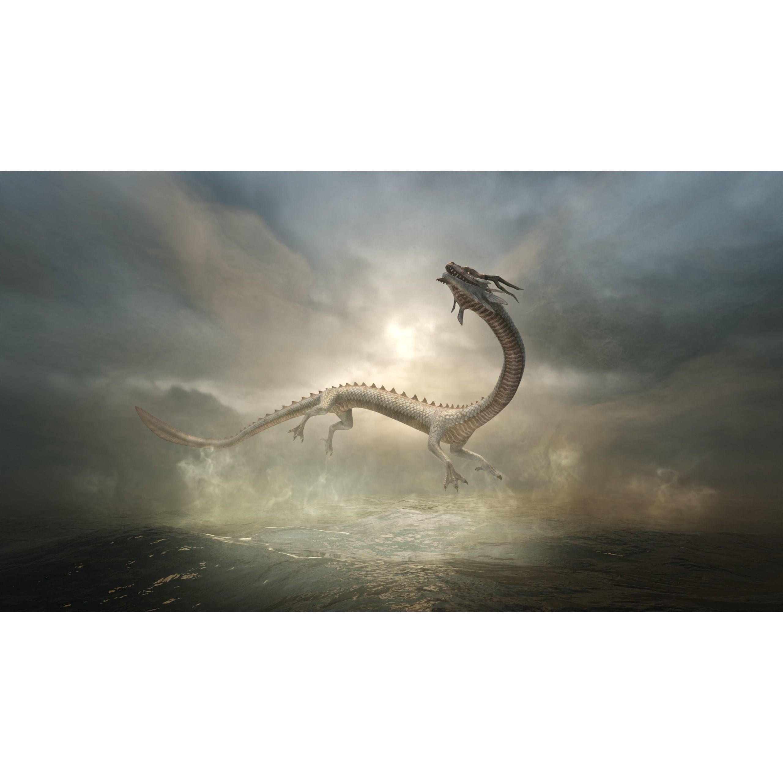 Asian Serpent Dragon - Low-Poly Game-Ready 3D Model - View 3