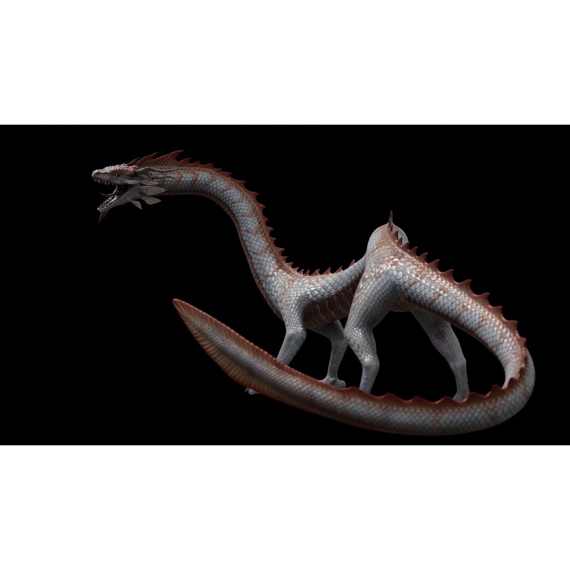 Asian Serpent Dragon - Low-Poly Game-Ready 3D Model - View 31