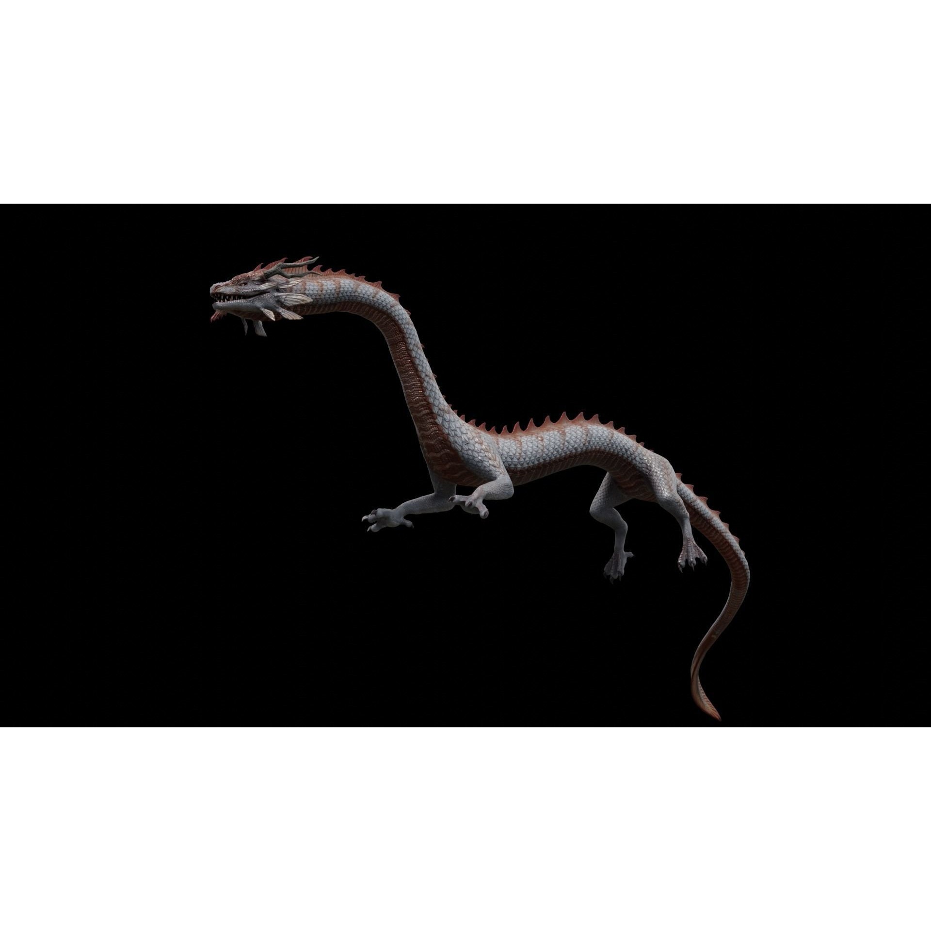 Asian Serpent Dragon - Low-Poly Game-Ready 3D Model - View 39