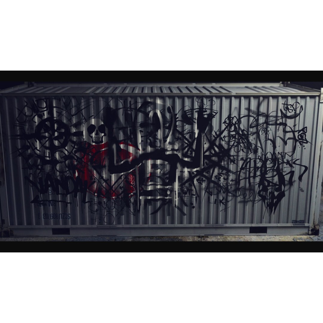 Graffiti Decals 3D Model – Hand-Painted Textures, PNG Format