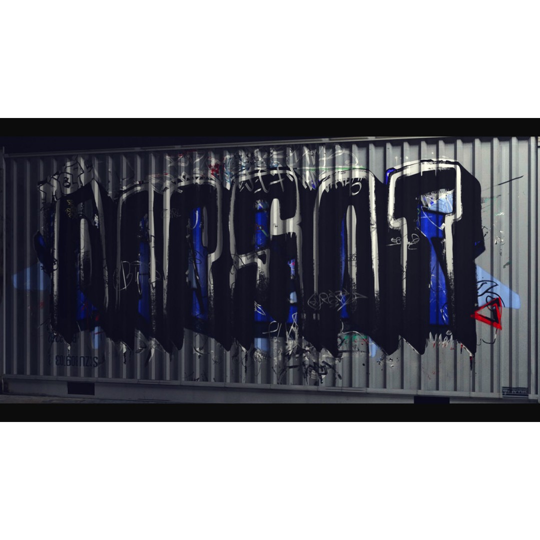 Graffiti Decals 3D Model – Hand-Painted Textures, PNG Format - View 12