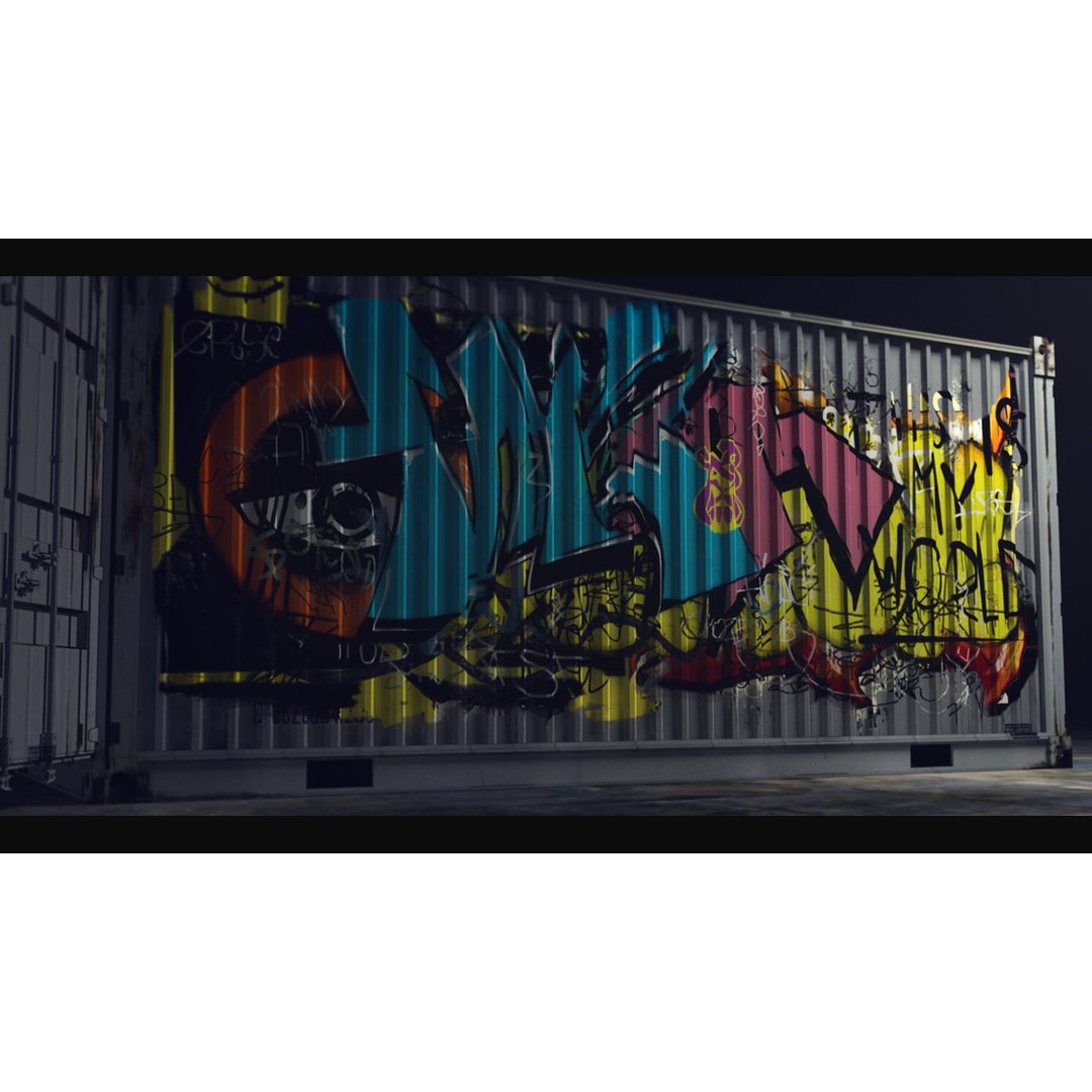 Graffiti Decals 3D Model – Hand-Painted Textures, PNG Format - View 13
