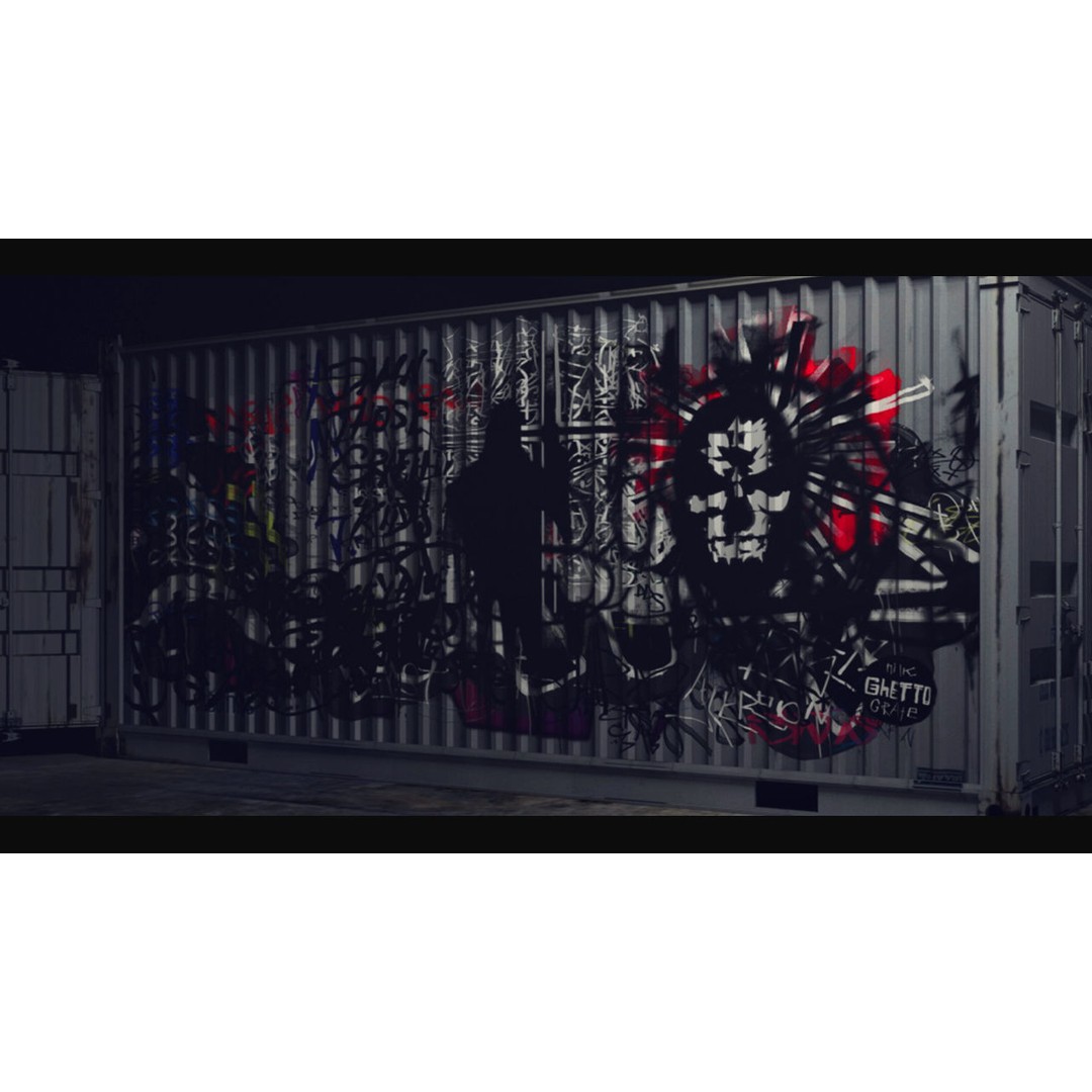 Graffiti Decals 3D Model – Hand-Painted Textures, PNG Format - View 3