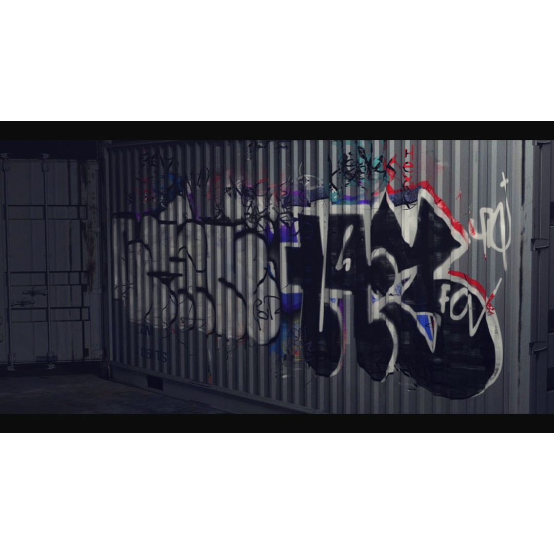 Graffiti Decals 3D Model – Hand-Painted Textures, PNG Format - View 7