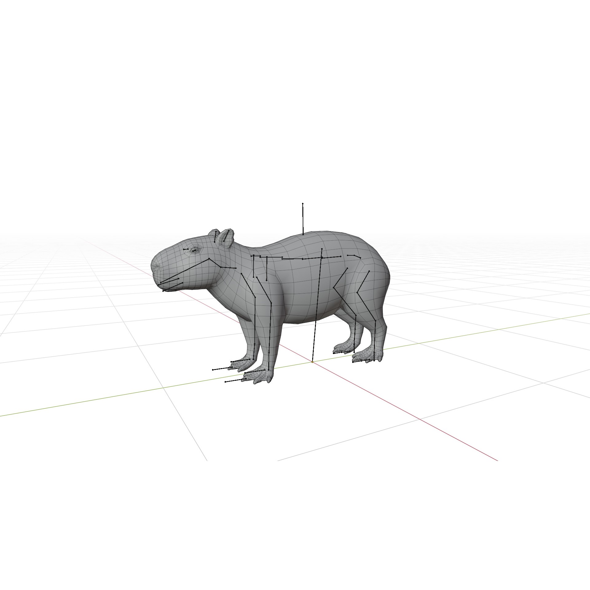 Capybara - Low-Poly Game-Ready 3D Model - View 12