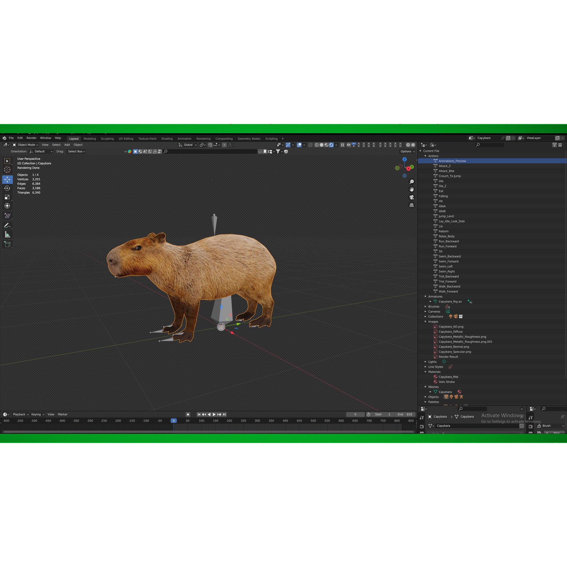 Capybara - Low-Poly Game-Ready 3D Model - View 27