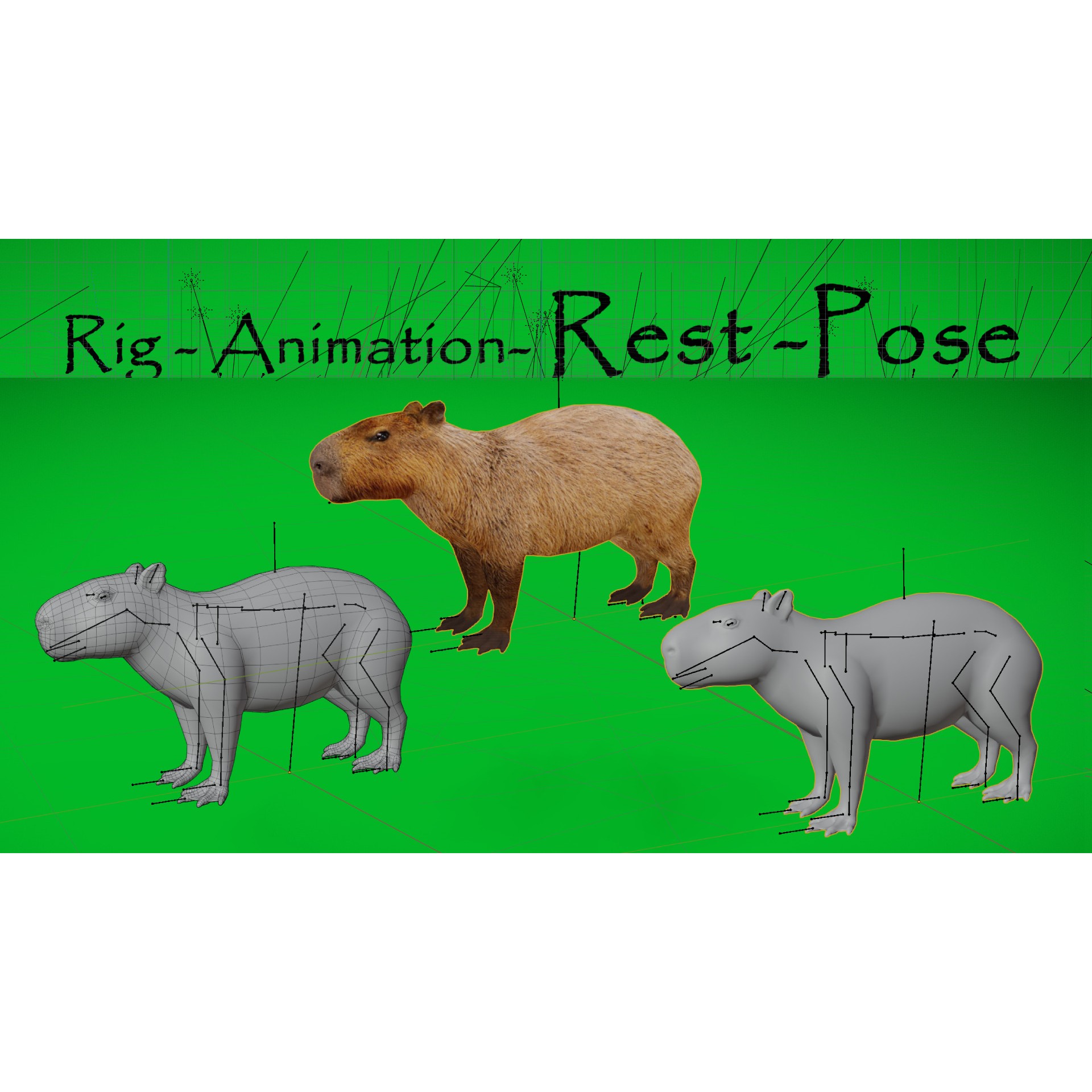 Capybara - Low-Poly Game-Ready 3D Model - View 28