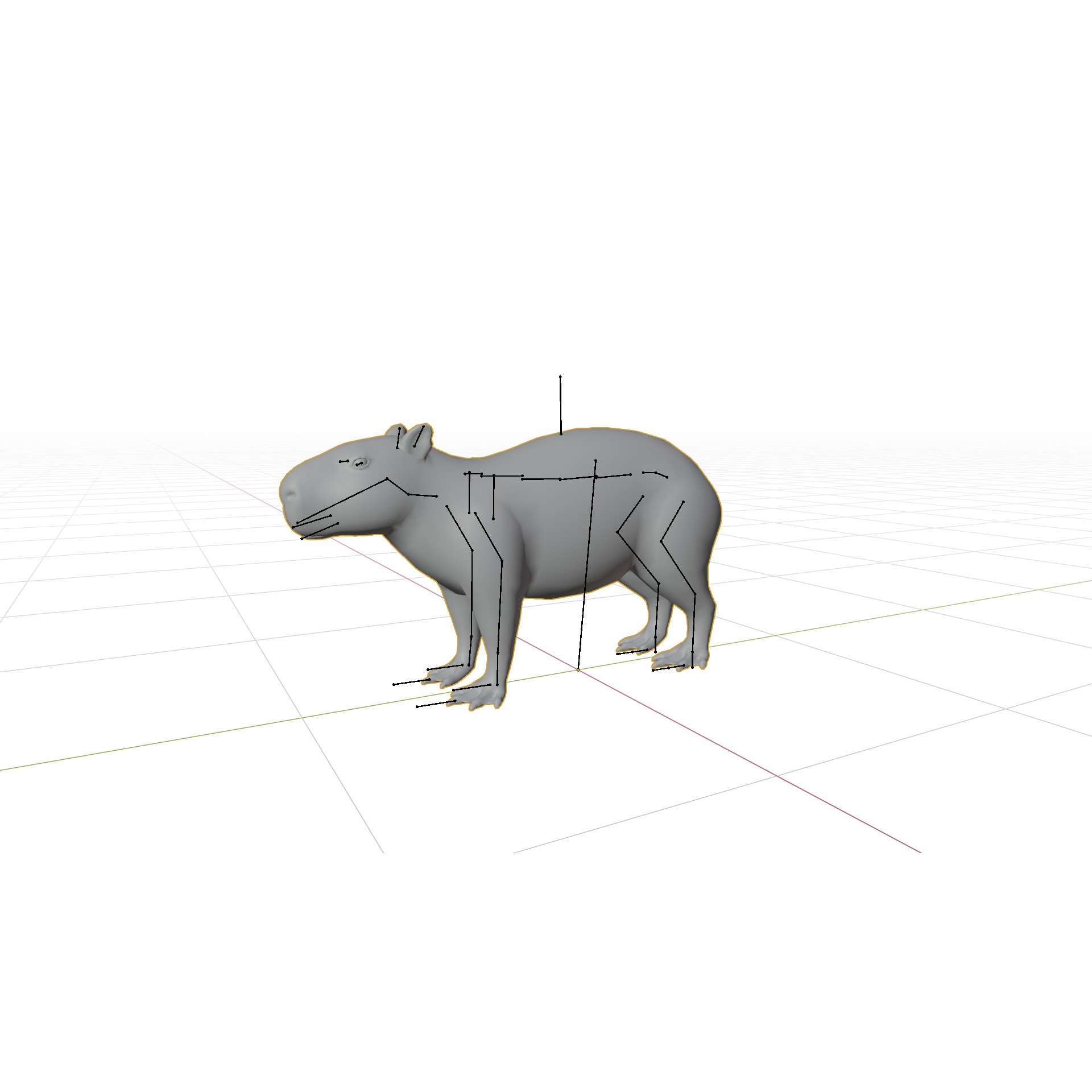 Capybara - Low-Poly Game-Ready 3D Model - View 8