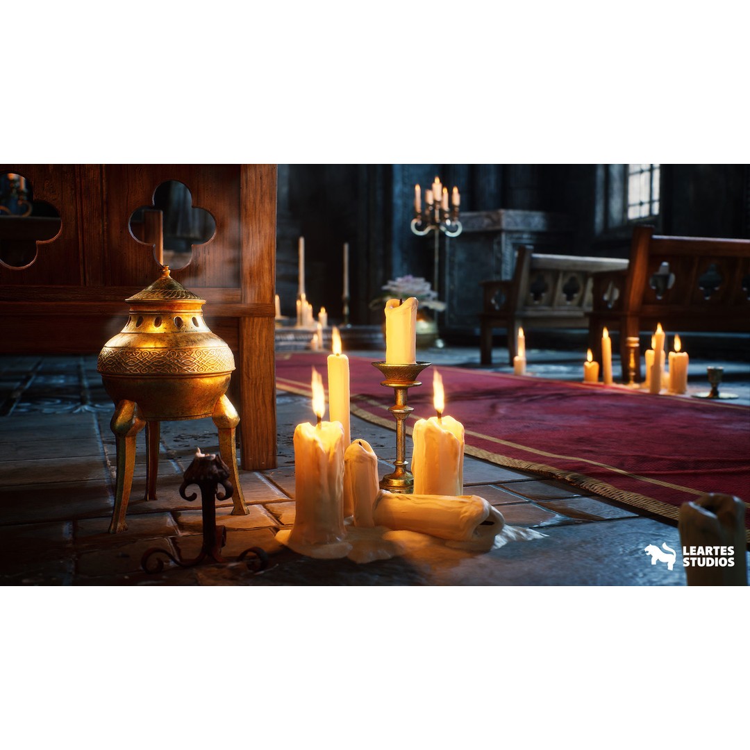Ancient Cathedral 3D Model – Low Poly Game Asset, 141 Unique Meshes - View 7