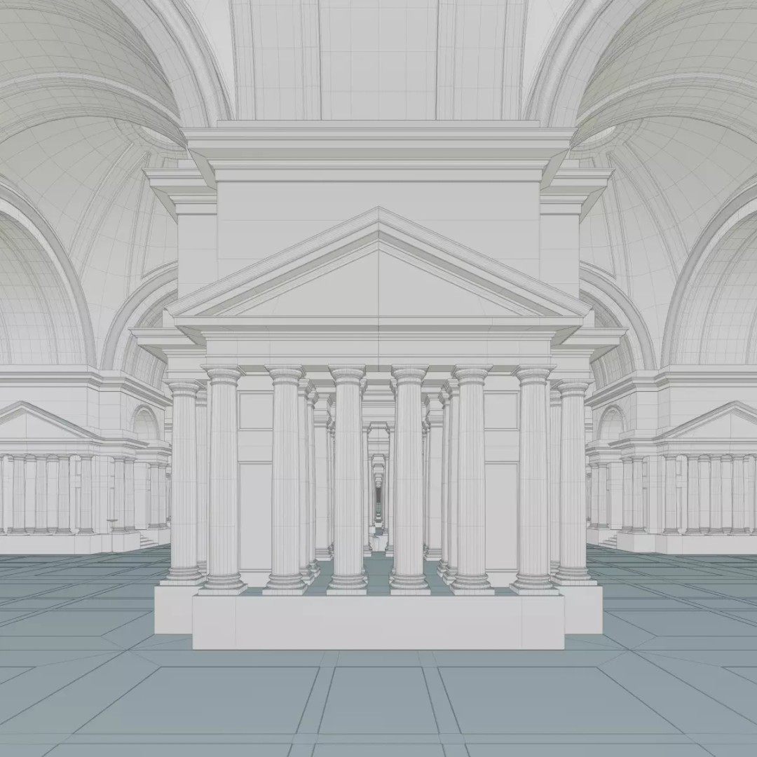 Doric Hall 3D Model – Detailed Architectural Asset, FBX