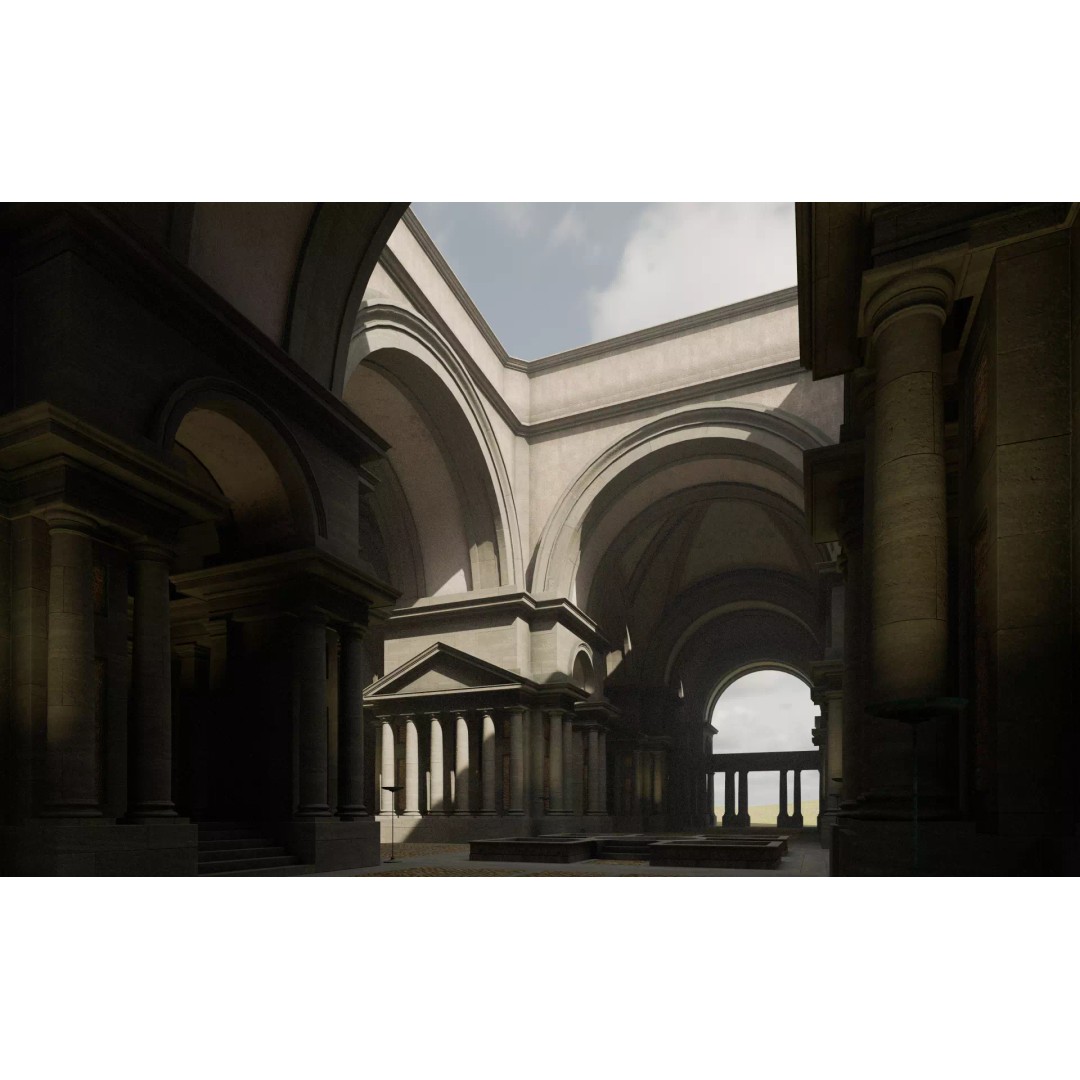 Doric Hall 3D Model – Detailed Architectural Asset, FBX - View 2