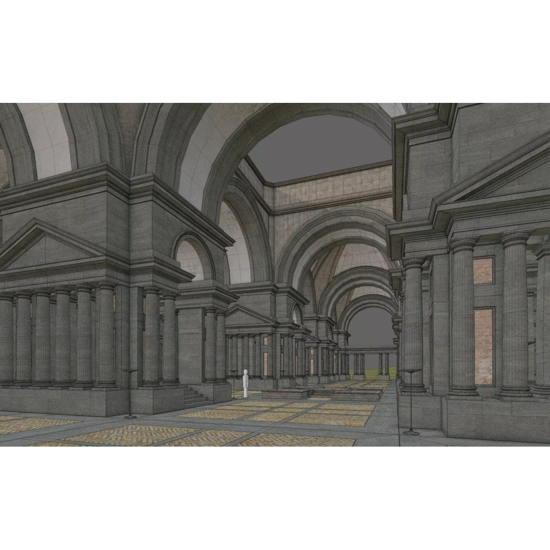 Doric Hall 3D Model – Detailed Architectural Asset, FBX - View 23