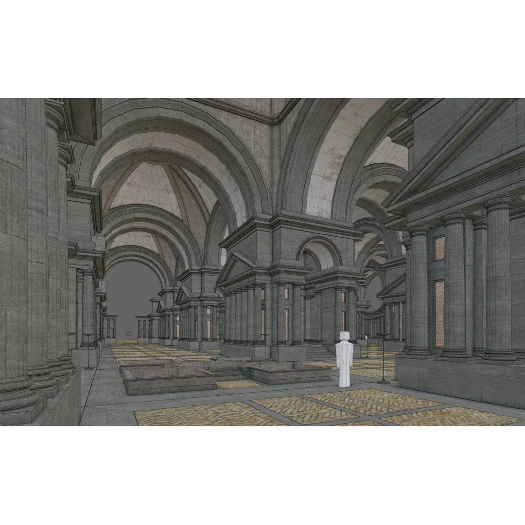 Doric Hall 3D Model – Detailed Architectural Asset, FBX - View 24