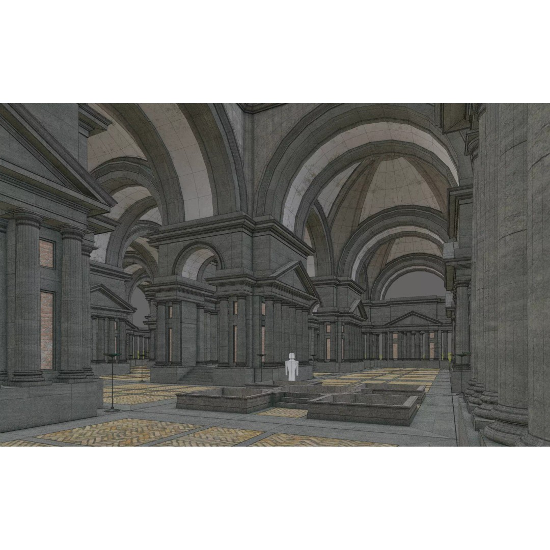 Doric Hall 3D Model – Detailed Architectural Asset, FBX - View 25