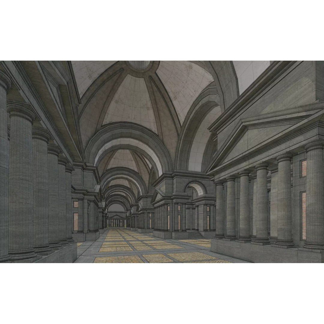 Doric Hall 3D Model – Detailed Architectural Asset, FBX - View 26
