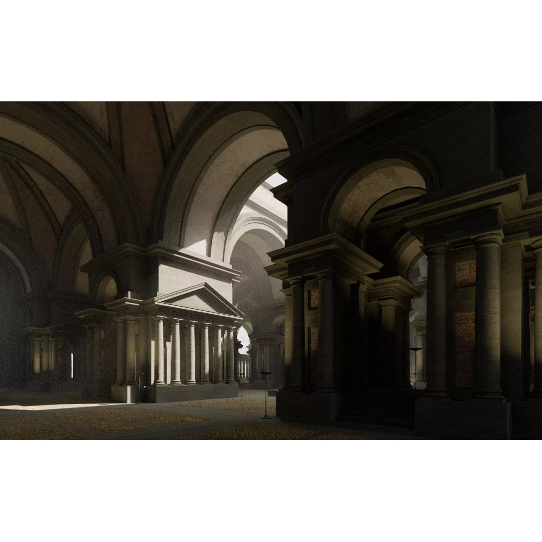 Doric Hall 3D Model – Detailed Architectural Asset, FBX - View 3