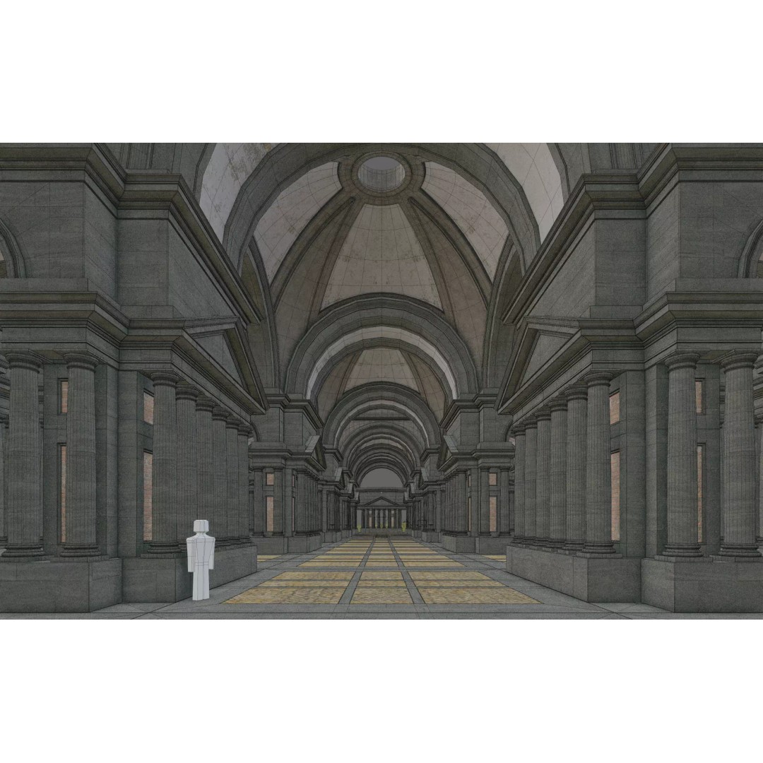 Doric Hall 3D Model – Detailed Architectural Asset, FBX - View 34