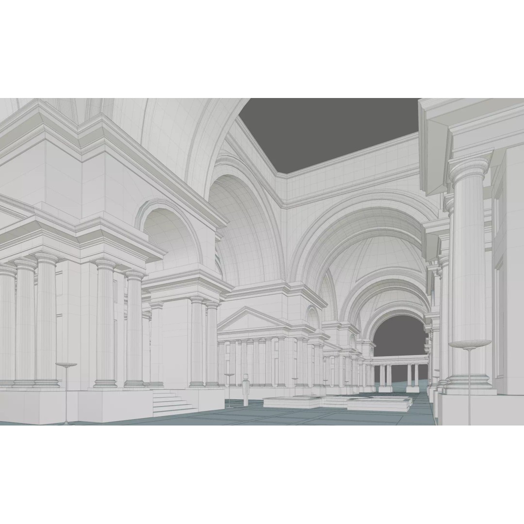 Doric Hall 3D Model – Detailed Architectural Asset, FBX - View 35