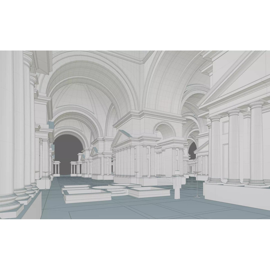 Doric Hall 3D Model – Detailed Architectural Asset, FBX - View 36