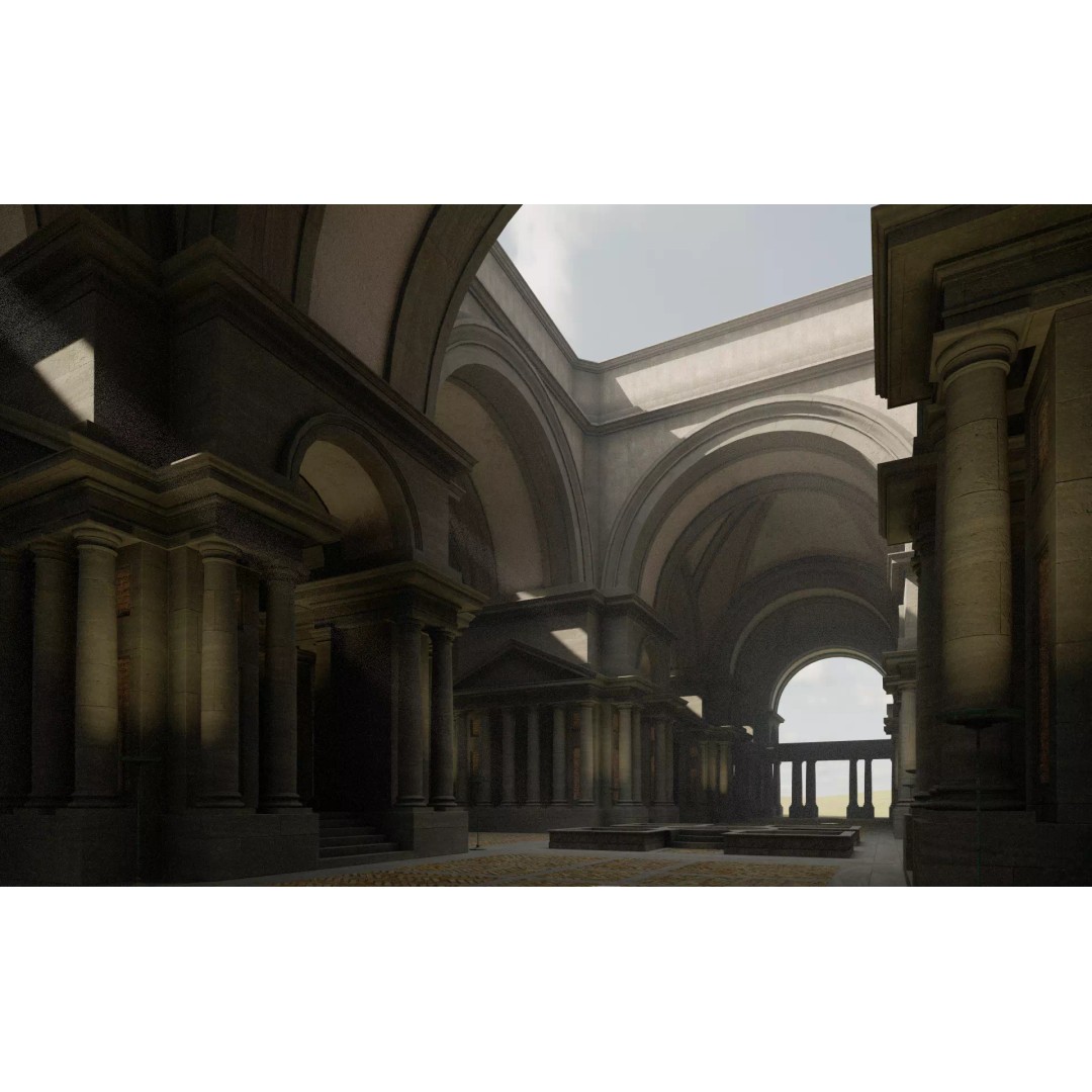 Doric Hall 3D Model – Detailed Architectural Asset, FBX - View 4