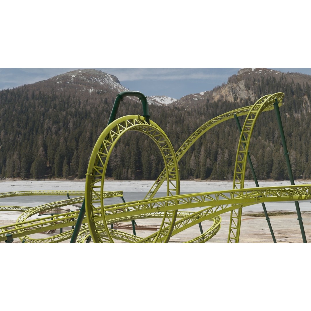 Rollercoaster 3D Model – Game-Ready PBR Asset, FBX & OBJ Formats