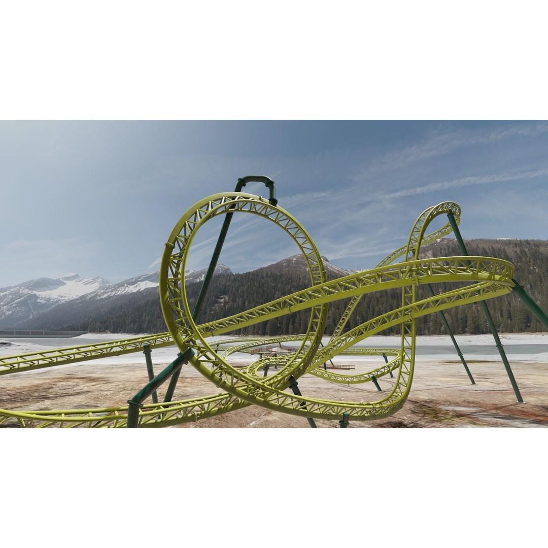 Rollercoaster 3D Model – Game-Ready PBR Asset, FBX & OBJ Formats - View 18