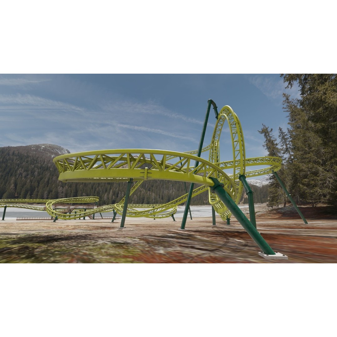 Rollercoaster 3D Model – Game-Ready PBR Asset, FBX & OBJ Formats - View 21