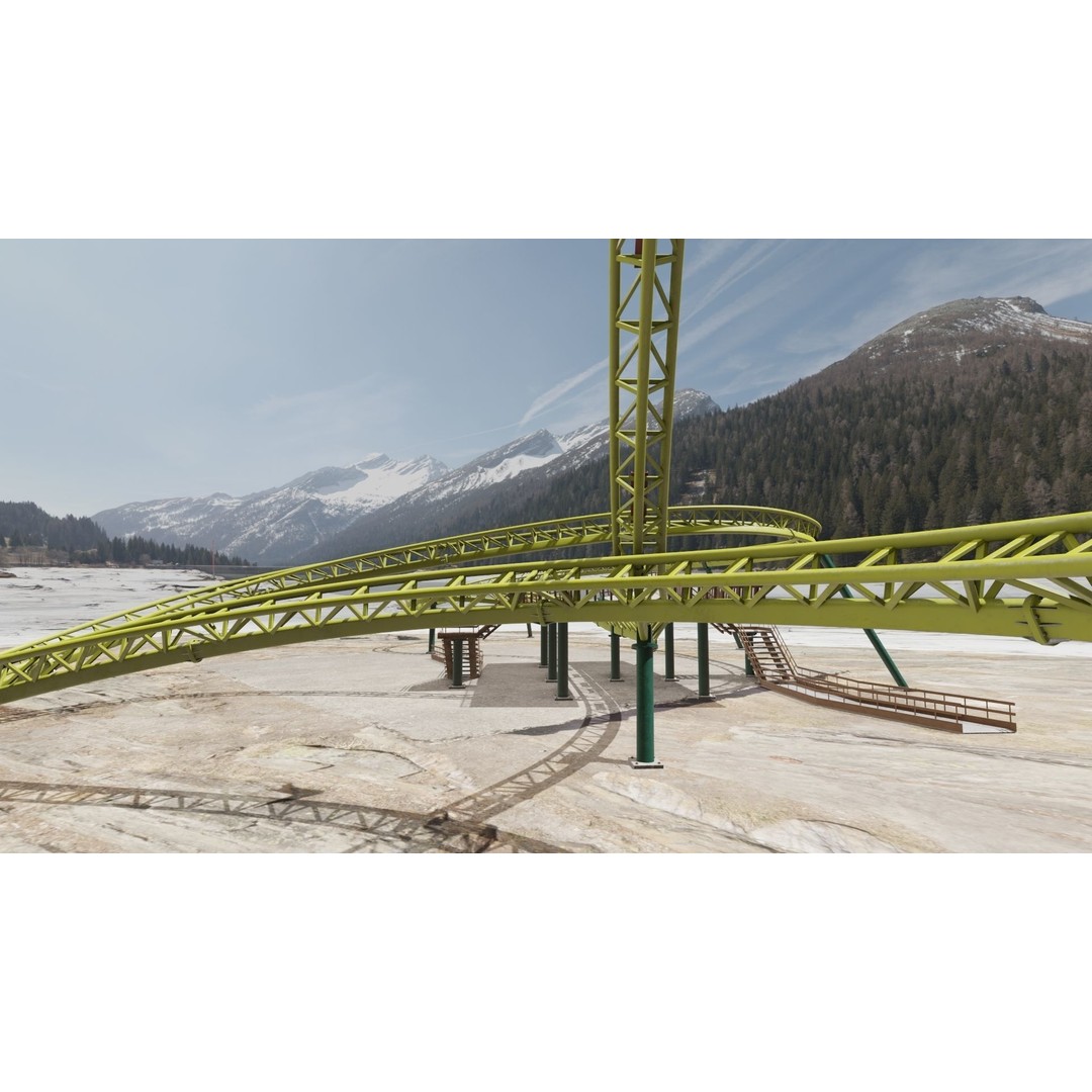 Rollercoaster 3D Model – Game-Ready PBR Asset, FBX & OBJ Formats - View 31