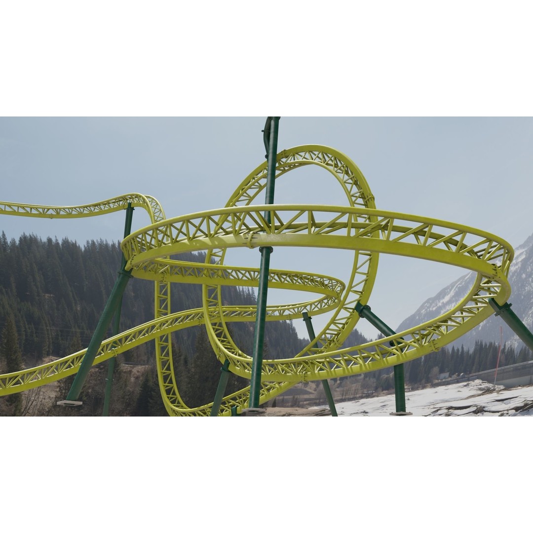 Rollercoaster 3D Model – Game-Ready PBR Asset, FBX & OBJ Formats - View 32