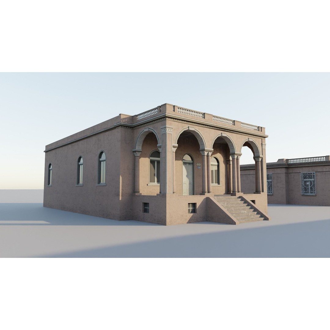 Cuban Colonial Style House Pack 3D Model – Low Poly Game Asset, FBX - View 5